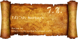 Tóth Norbert névjegykártya