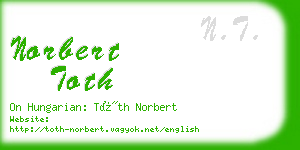 norbert toth business card